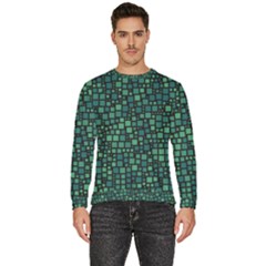 Squares Cubism Geometric Background Men s Fleece Sweatshirt by Maspions