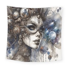 Woman In Space Square Tapestry (large) by CKArtCreations