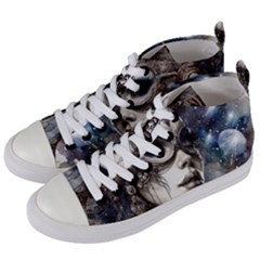 Woman In Space Women s Mid-top Canvas Sneakers