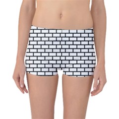 Bricks Wall Pattern Seamless Boyleg Bikini Bottoms by Maspions