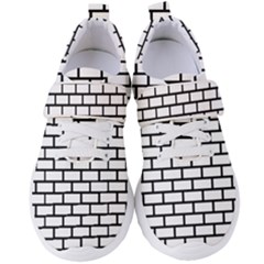 Bricks Wall Pattern Seamless Women s Velcro Strap Shoes