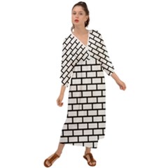 Bricks Wall Pattern Seamless Grecian Style  Maxi Dress