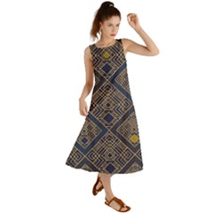 Pattern Seamless Antique Luxury Summer Maxi Dress