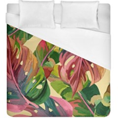 Monstera Colorful Leaves Foliage Duvet Cover (king Size)