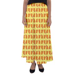 Pattern Shorts Watermelon Design Flared Maxi Skirt