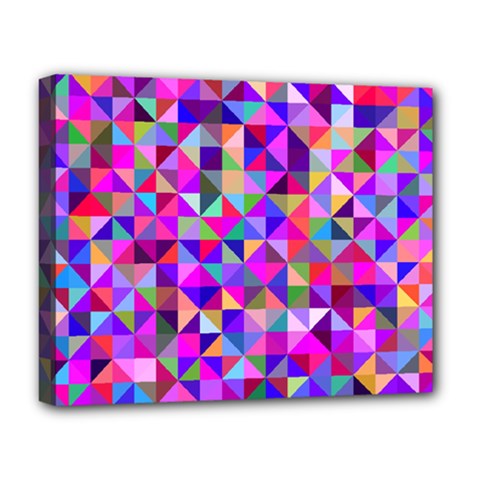 Floor Colorful Triangle Deluxe Canvas 20  X 16  (stretched)