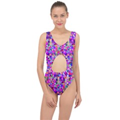 Floor Colorful Triangle Center Cut Out Swimsuit by Maspions