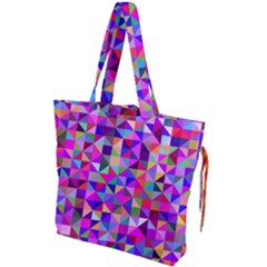 Floor Colorful Triangle Drawstring Tote Bag by Maspions