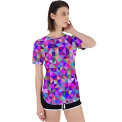 Floor Colorful Triangle Perpetual Short Sleeve T-shirt