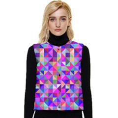 Floor Colorful Triangle Women s Button Up Puffer Vest