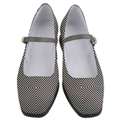 Abstract Diagonal Stripe Pattern Seamless Women s Mary Jane Shoes