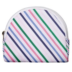 Retro Vintage Stripe Pattern Abstract Horseshoe Style Canvas Pouch