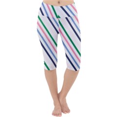 Retro Vintage Stripe Pattern Abstract Lightweight Velour Cropped Yoga Leggings
