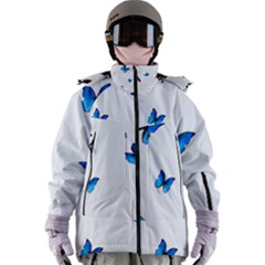 Butterfly-blue-phengaris Women s Zip Ski And Snowboard Waterproof Breathable Jacket by saad11