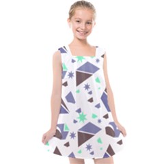 Seamless Pattern Geometric Texture Kids  Cross Back Dress