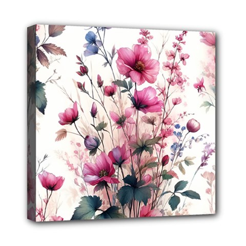 Flora Floral Flower Petal Mini Canvas 8  X 8  (stretched)