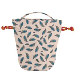 Background Palm Leaves Pattern Drawstring Bucket Bag