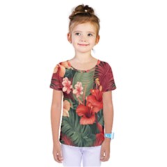 Tropical Flower Bloom Kids  One Piece T-shirt