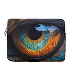 Eye Bird Feathers Vibrant 13  Vertical Laptop Sleeve Case With Pocket by Hannah976