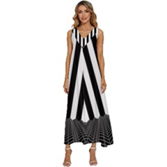 Stripes Geometric Pattern Digital Art Art Abstract Abstract Art V-neck Sleeveless Loose Fit Overalls by Proyonanggan