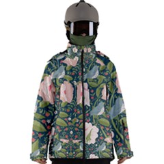 Spring Design With Watercolor Flowers Men s Zip Ski And Snowboard Waterproof Breathable Jacket by AlexandrouPrints