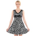 Monochrome Mirage V-Neck Sleeveless Dress View1