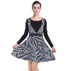 Monochrome Mirage Plunge Pinafore Dress