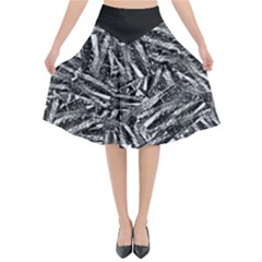 Monochrome Mirage Flared Midi Skirt
