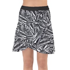 Monochrome Mirage Wrap Front Skirt