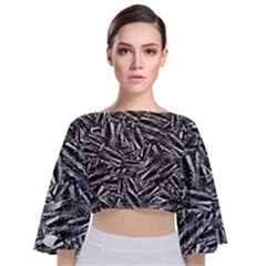 Monochrome Mirage Tie Back Butterfly Sleeve Chiffon Top by dflcprintsclothing
