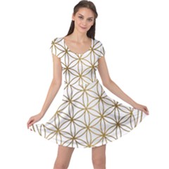 Gold Flower Of Life Sacred Geometry Cap Sleeve Dress
