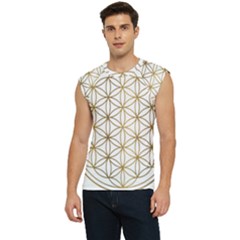 Gold Flower Of Life Sacred Geometry Men s Raglan Cap Sleeve T-shirt