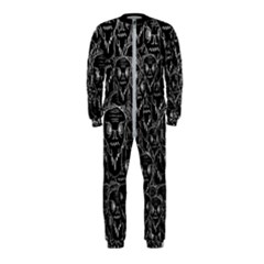 Old Man Monster Motif Black And White Creepy Pattern Onepiece Jumpsuit (kids)