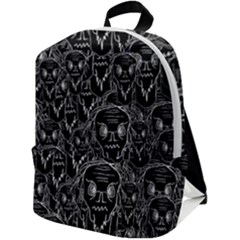 Old Man Monster Motif Black And White Creepy Pattern Zip Up Backpack