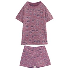 Sweet Emoji Canvas Print Pattern Kids  Swim T-shirt And Shorts Set by dflcprintsclothing