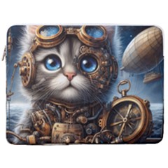 Maine Coon Explorer 17  Vertical Laptop Sleeve Case With Pocket by CKArtCreations