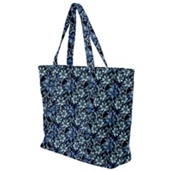 Blue Flowers 001 Zip Up Canvas Bag by DinkovaArt