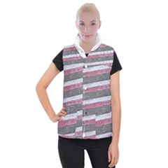 Vintage Vibrant Stripes Pattern Print Design Women s Button Up Vest by dflcprintsclothing