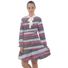 Vintage Vibrant Stripes Pattern Print Design All Frills Chiffon Dress by dflcprintsclothing