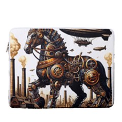 Steampunk Horse Punch 1 15  Vertical Laptop Sleeve Case With Pocket by CKArtCreations
