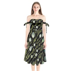 Sea Weed Salt Water Shoulder Tie Bardot Midi Dress