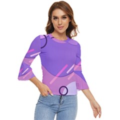 Colorful Labstract Wallpaper Theme Bell Sleeve Top