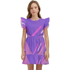 Colorful Labstract Wallpaper Theme Kids  Winged Sleeve Dress