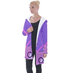 Colorful Labstract Wallpaper Theme Longline Hooded Cardigan