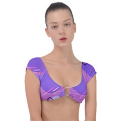 Colorful Labstract Wallpaper Theme Cap Sleeve Ring Bikini Top