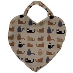 Cat Pattern Texture Animal Giant Heart Shaped Tote by Maspions
