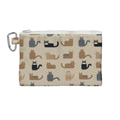 Cat Pattern Texture Animal Canvas Cosmetic Bag (medium) by Maspions