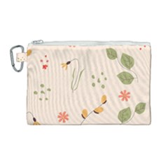 Spring Art Floral Pattern Design Canvas Cosmetic Bag (large)