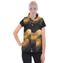 Abstract Gold Wave Background Women s Button Up Vest View1