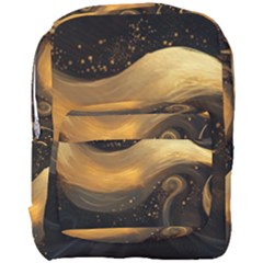 Abstract Gold Wave Background Full Print Backpack by Maspions